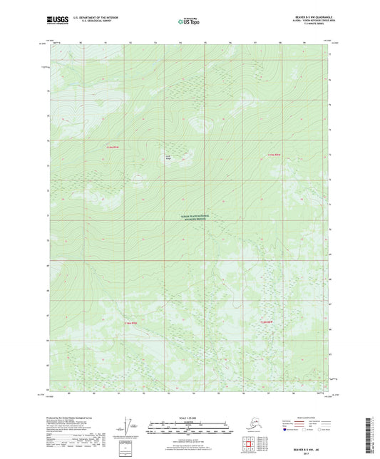 Beaver B-5 NW Alaska US Topo Map Image