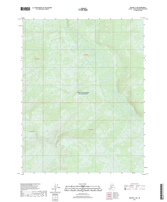 Beaver C-1 NE Alaska US Topo Map Image