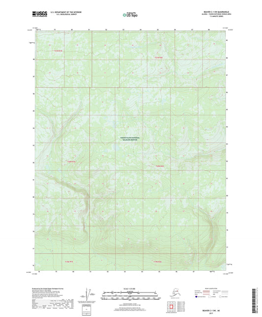 Beaver C-1 SW Alaska US Topo Map Image