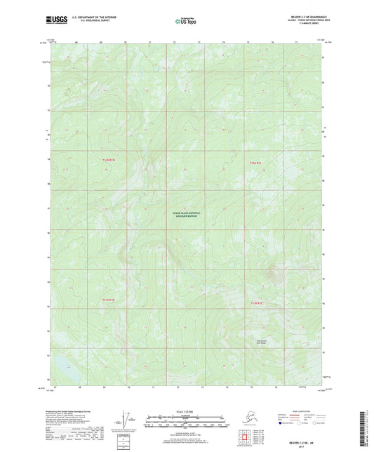 Beaver C-2 NE Alaska US Topo Map Image