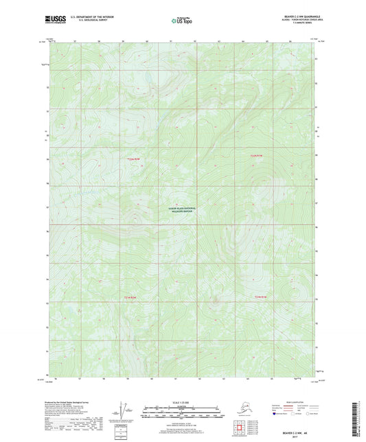 Beaver C-2 NW Alaska US Topo Map Image