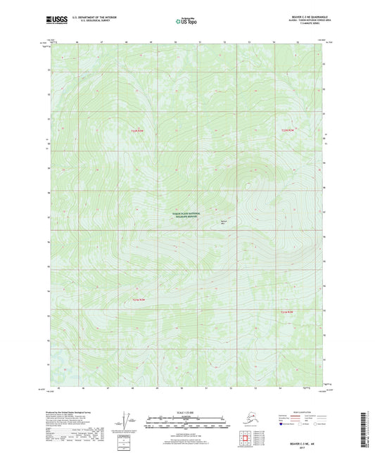 Beaver C-3 NE Alaska US Topo Map Image