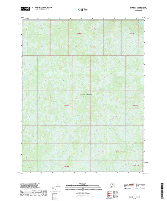 Beaver C-3 SW Alaska US Topo Map Image