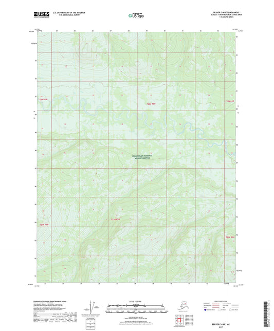 Beaver C-4 NE Alaska US Topo Map Image