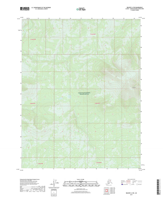Beaver C-4 SW Alaska US Topo Map Image