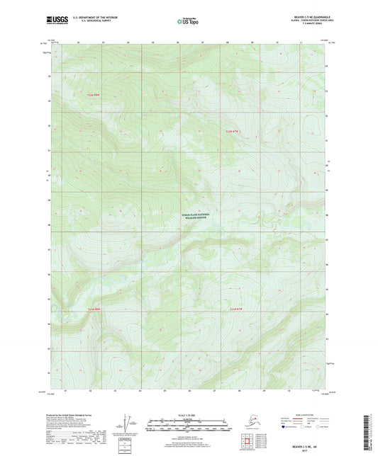 Beaver C-5 NE Alaska US Topo Map Image