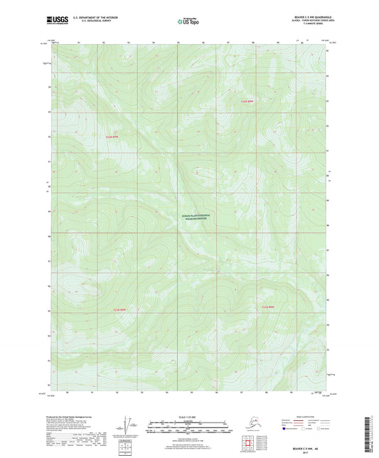 Beaver C-5 NW Alaska US Topo Map Image