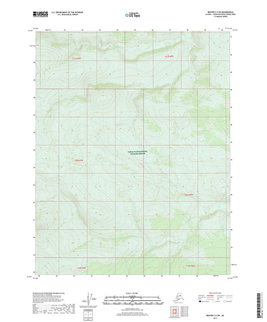 Beaver C-5 SW Alaska US Topo Map Image