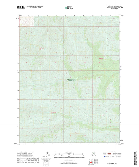 Beaver C-6 NE Alaska US Topo Map Image