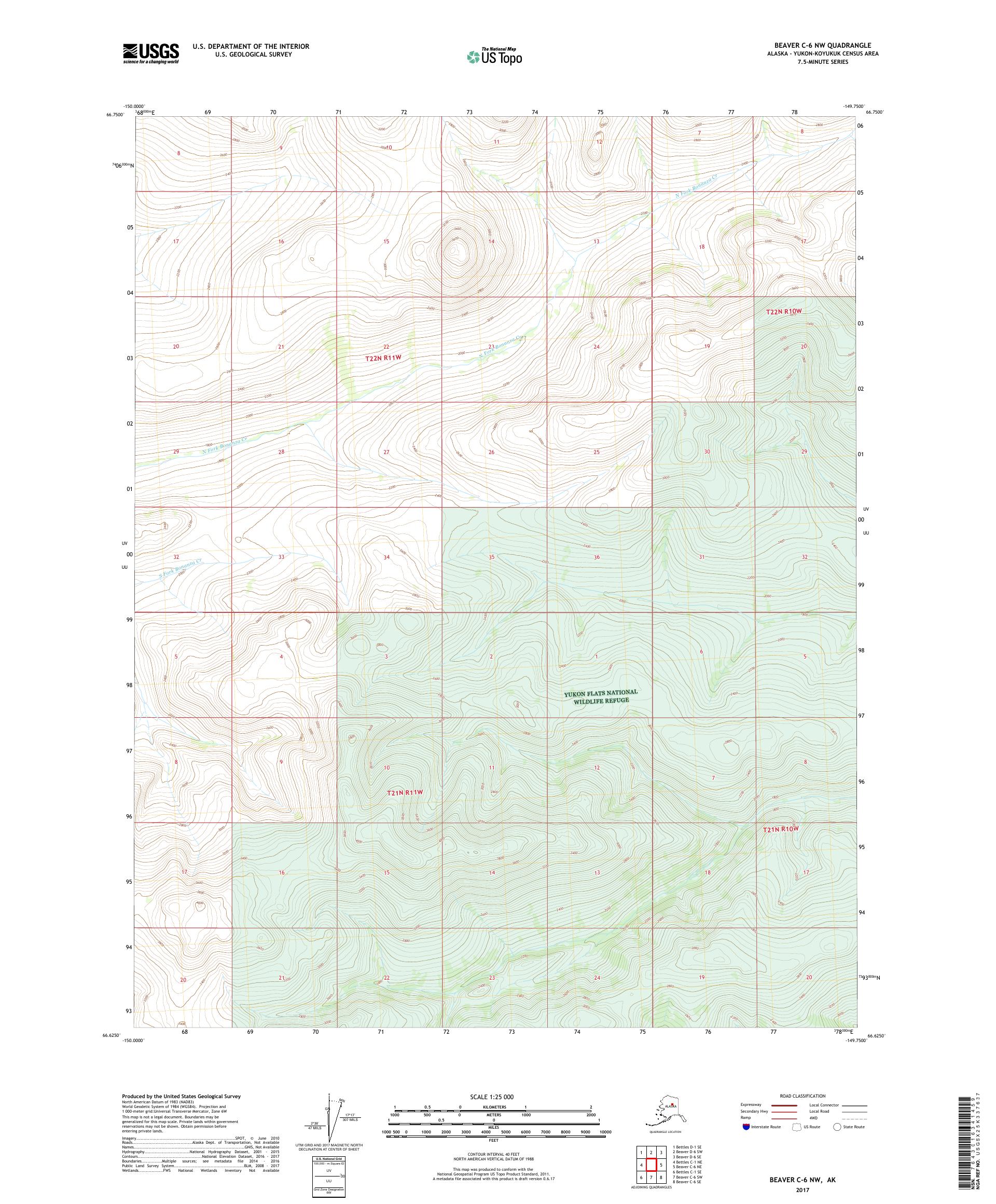 Beaver C-6 NW Alaska US Topo Map – MyTopo Map Store