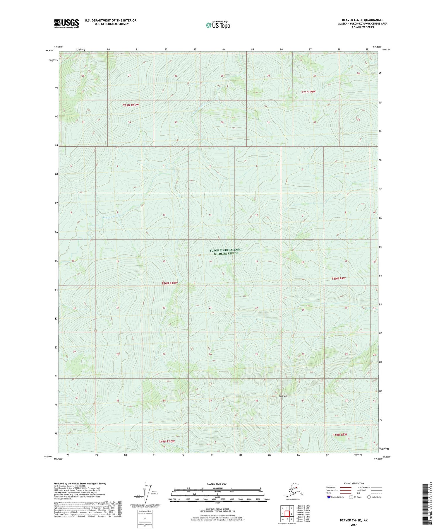 Beaver C-6 SE Alaska US Topo Map Image