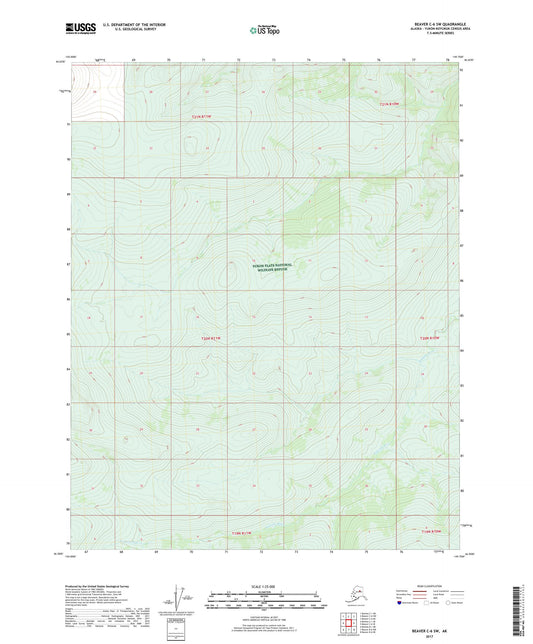 Beaver C-6 SW Alaska US Topo Map Image