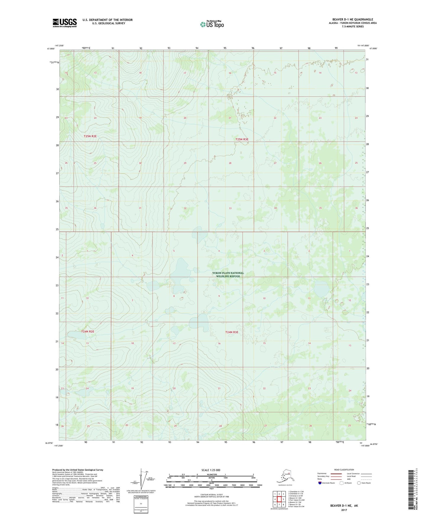 Beaver D-1 NE Alaska US Topo Map Image