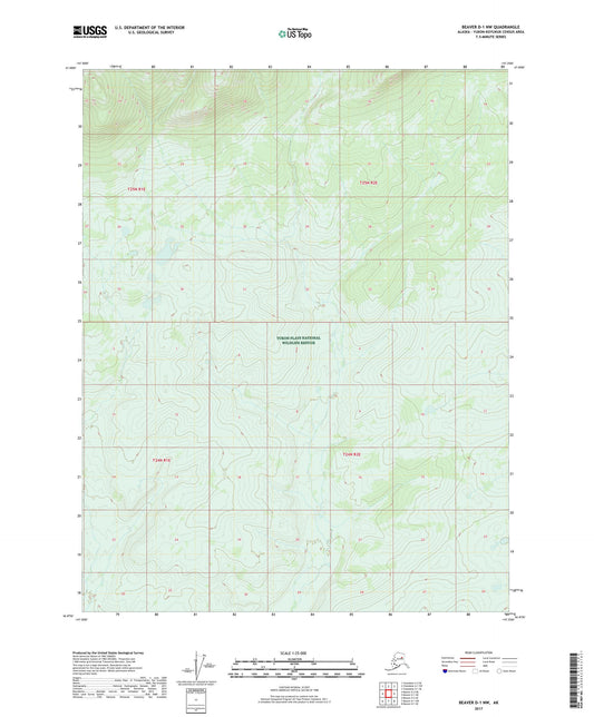 Beaver D-1 NW Alaska US Topo Map Image