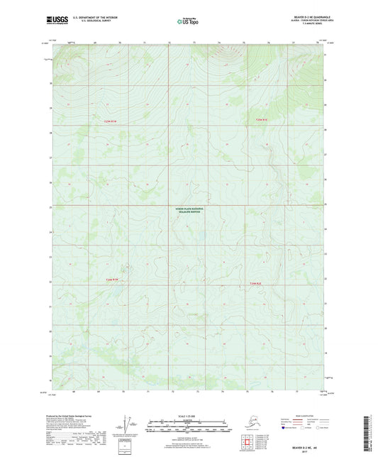 Beaver D-2 NE Alaska US Topo Map Image