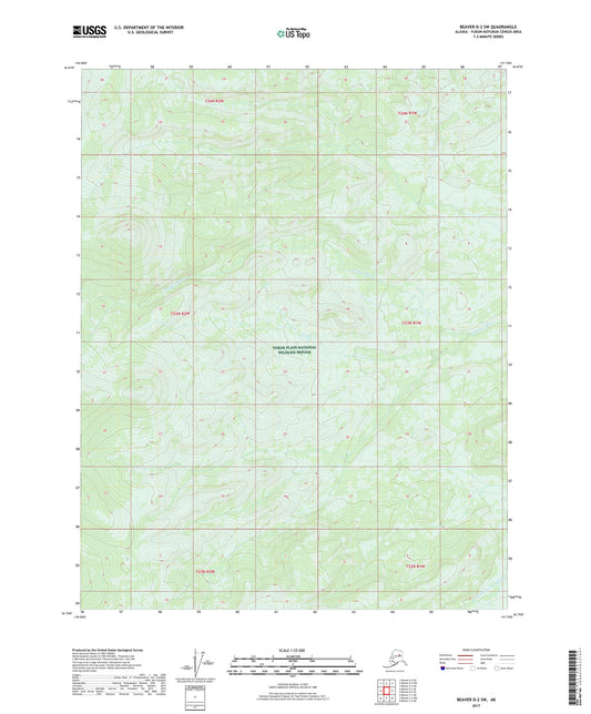 Beaver D-2 SW Alaska US Topo Map Image