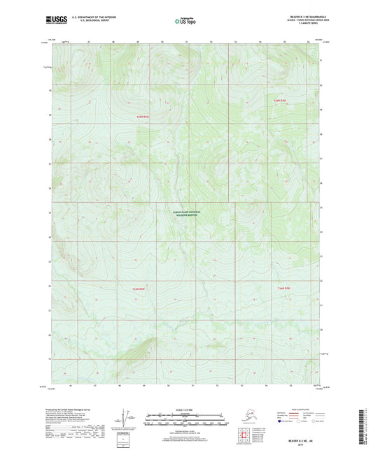 Beaver D-3 NE Alaska US Topo Map Image