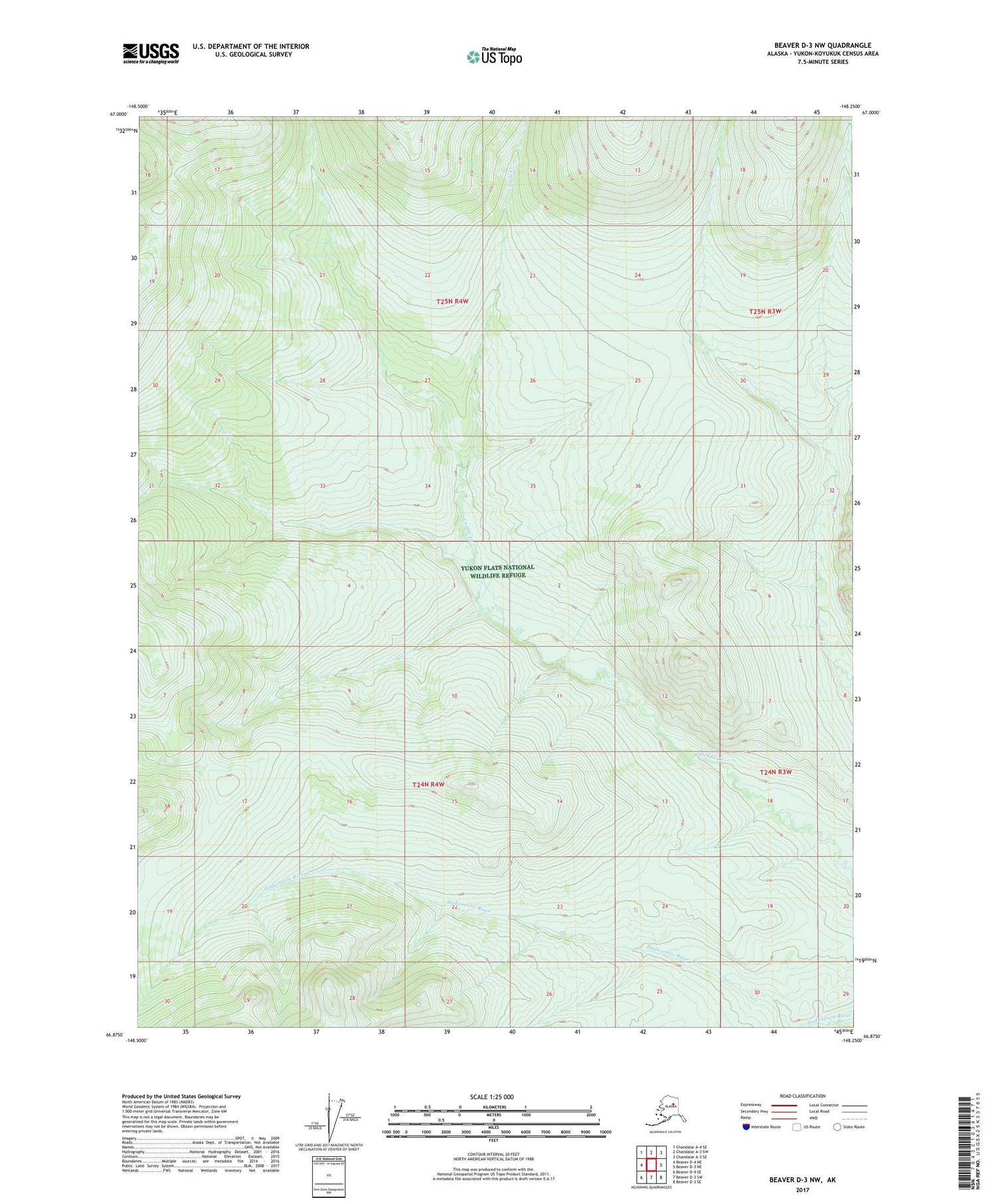 Beaver D-3 NW Alaska US Topo Map – MyTopo Map Store