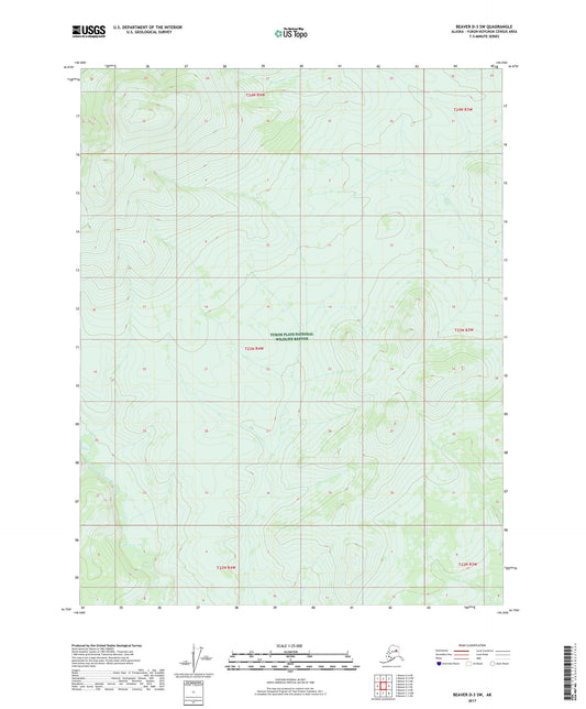 Beaver D-3 SW Alaska US Topo Map Image