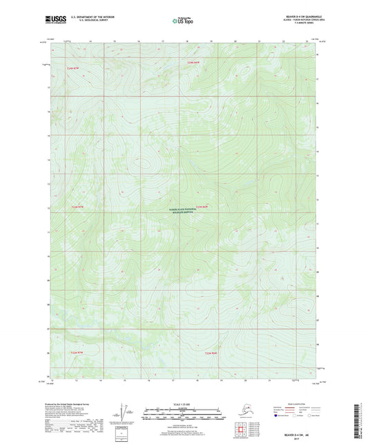 Beaver D-4 SW Alaska US Topo Map Image
