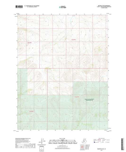 Beaver D-5 NE Alaska US Topo Map Image