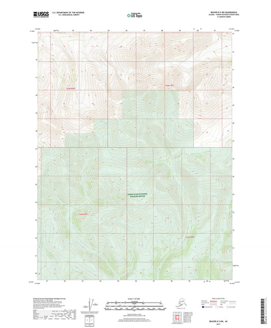 Beaver D-5 NW Alaska US Topo Map Image