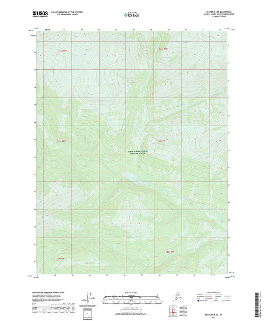 Beaver D-5 SE Alaska US Topo Map Image