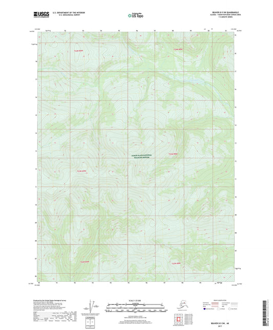Beaver D-5 SW Alaska US Topo Map Image