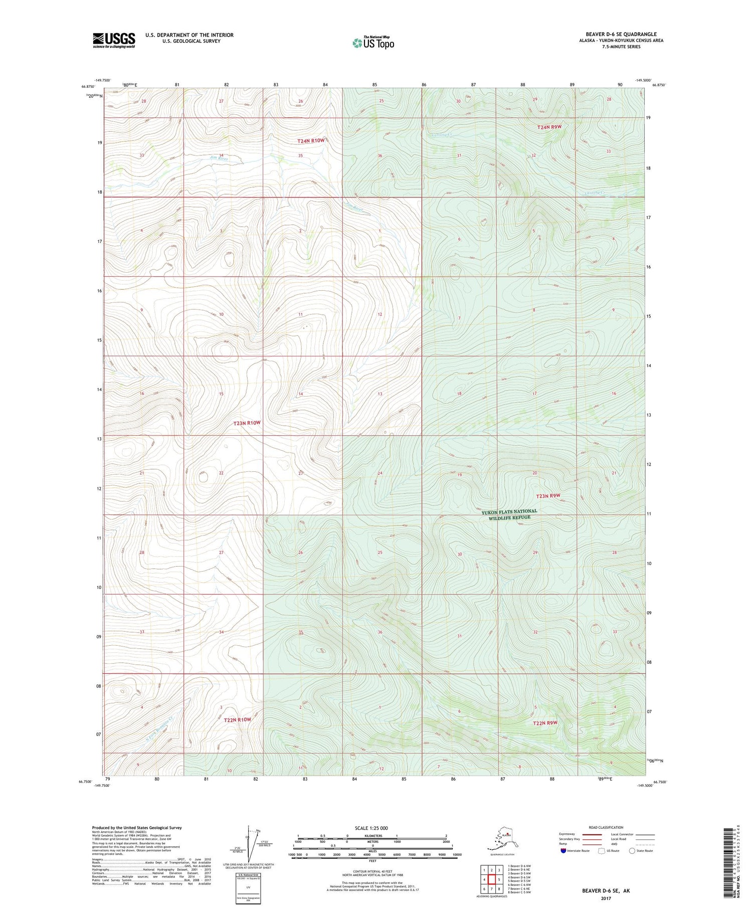Beaver D-6 SE Alaska US Topo Map Image