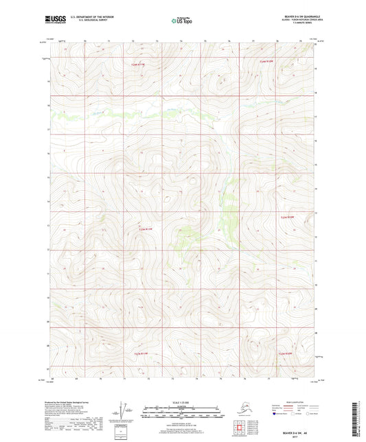 Beaver D-6 SW Alaska US Topo Map Image