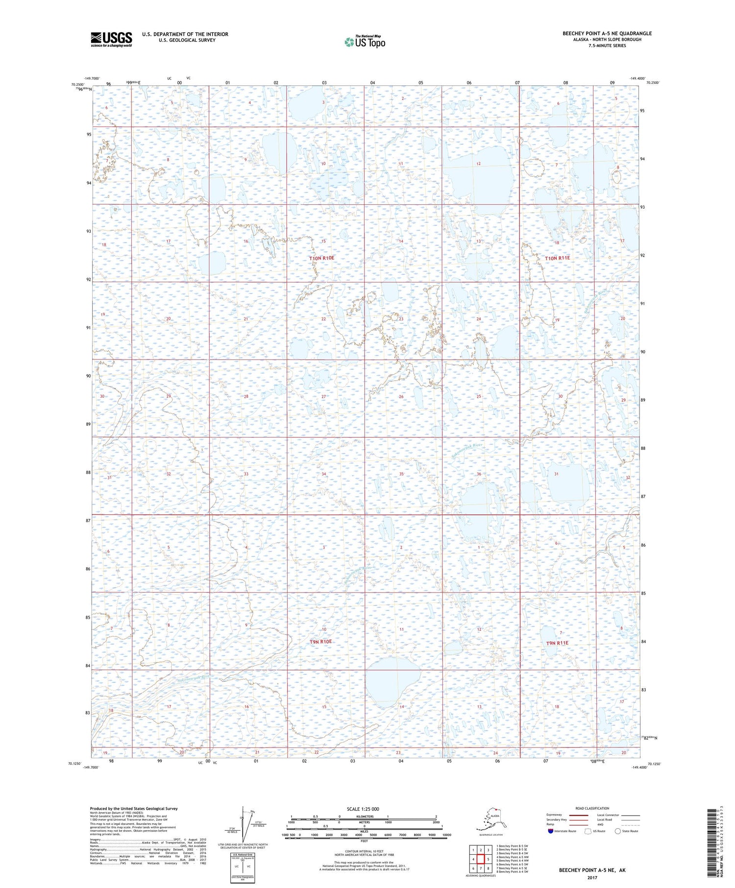 Beechey Point A-5 NE Alaska US Topo Map Image