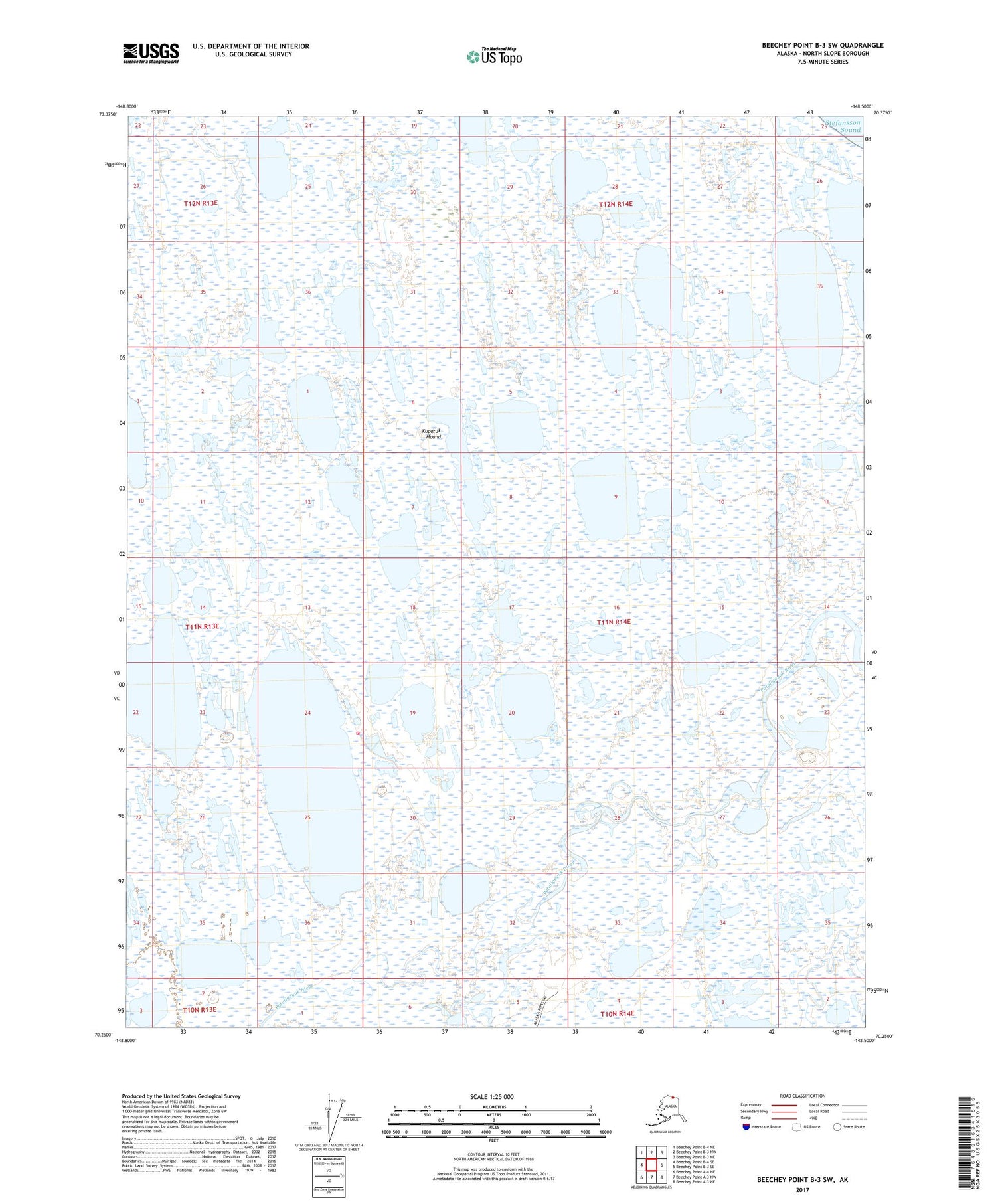 Beechey Point B-3 SW Alaska US Topo Map Image