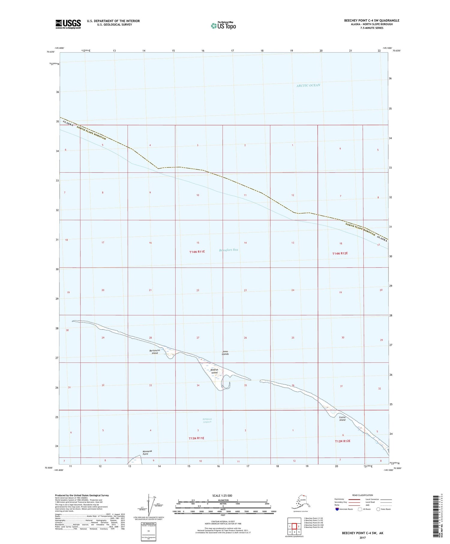 Beechey Point C-4 SW Alaska US Topo Map Image