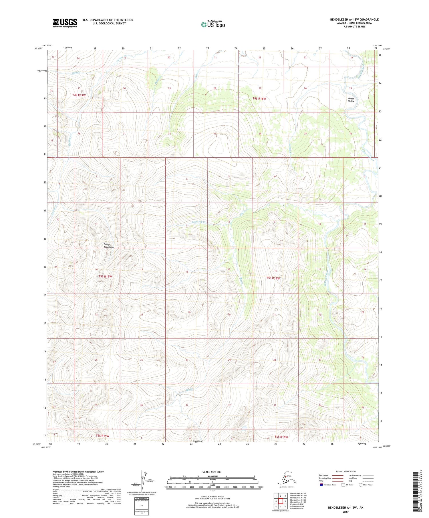 Bendeleben A-1 SW Alaska US Topo Map Image