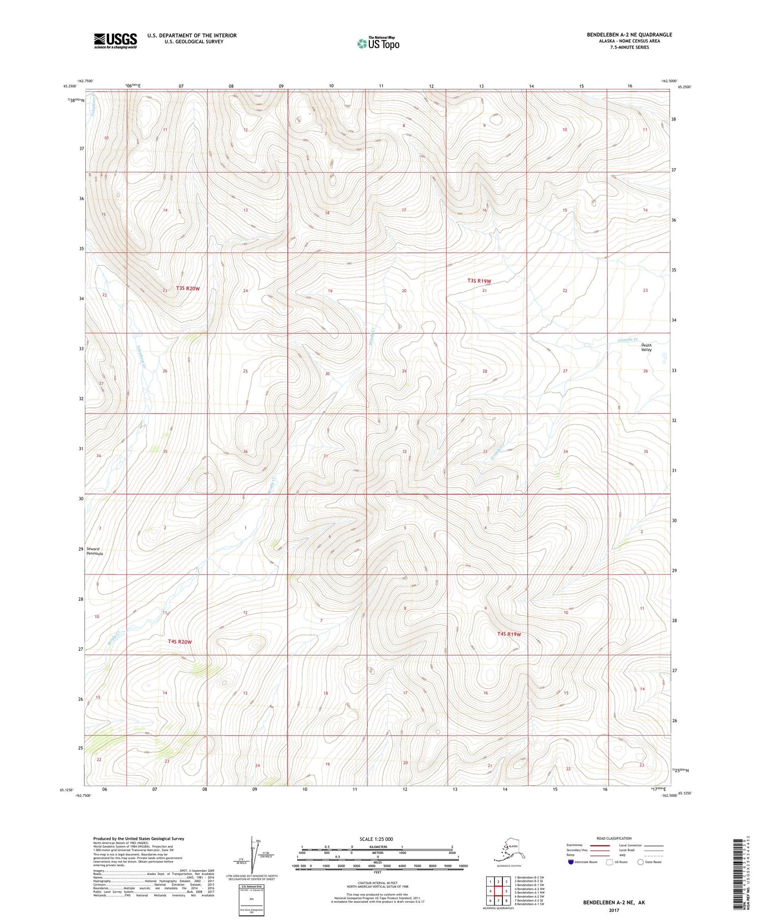 Bendeleben A-2 NE Alaska US Topo Map Image