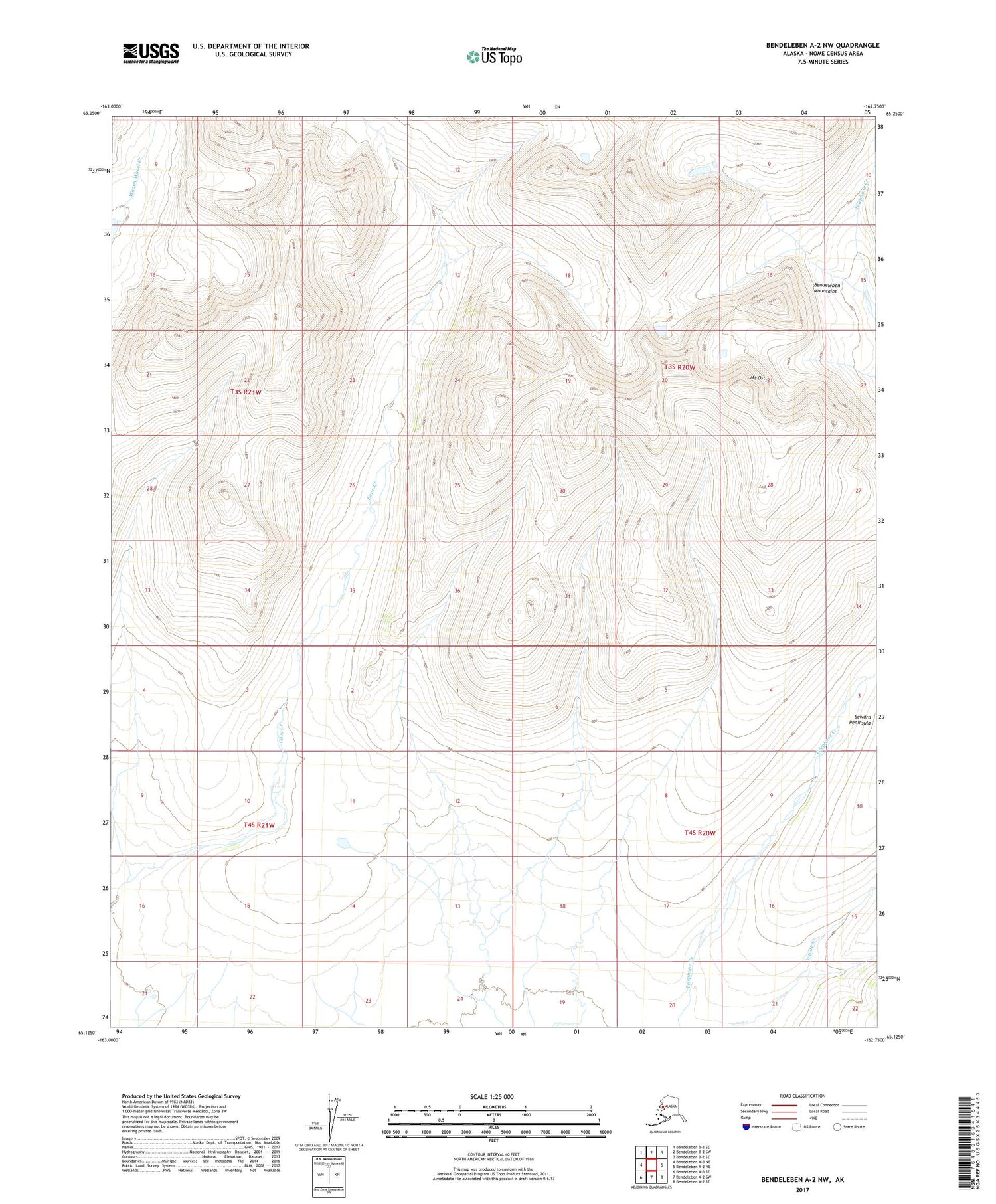 Bendeleben A-2 NW Alaska US Topo Map Image