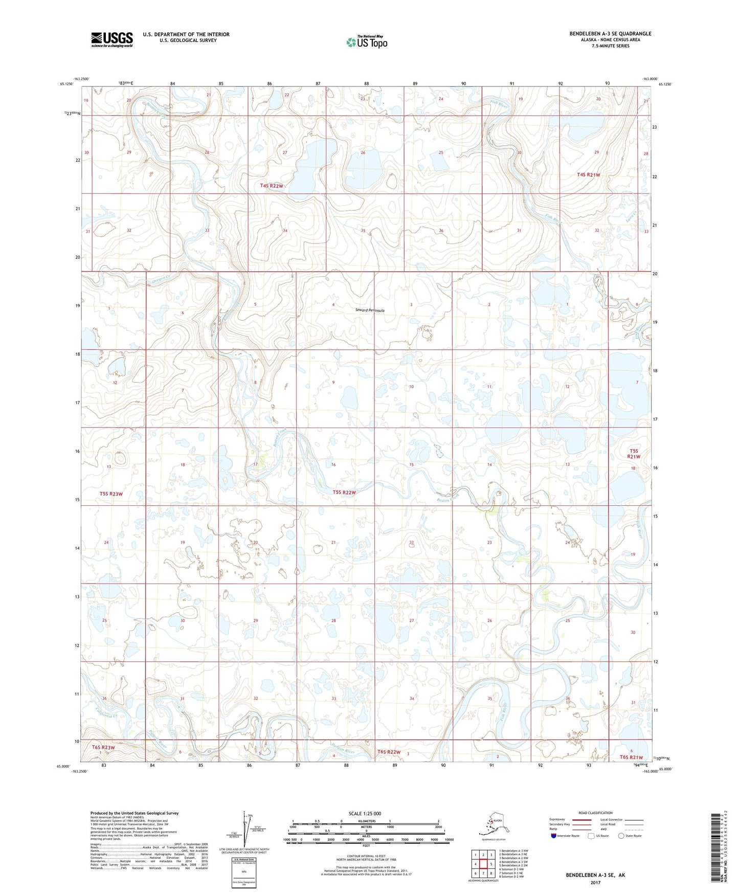 Bendeleben A-3 SE Alaska US Topo Map Image