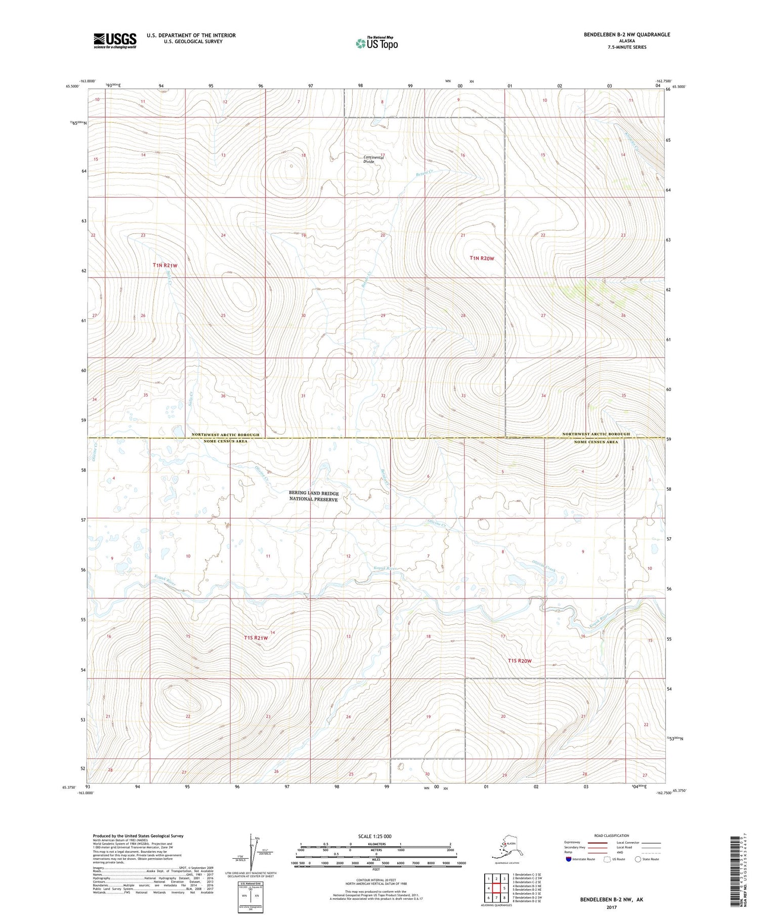 Bendeleben B-2 NW Alaska US Topo Map Image