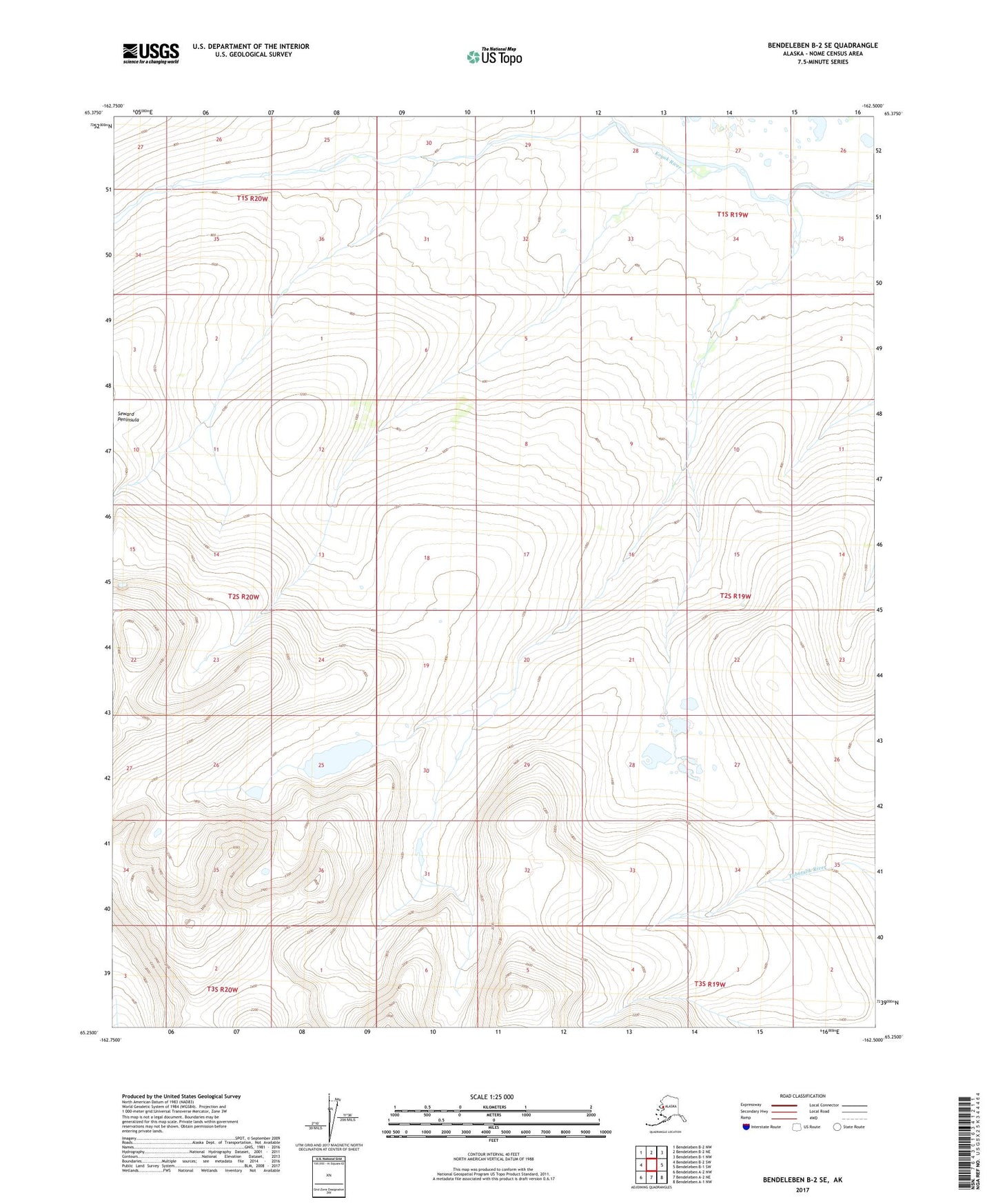 Bendeleben B-2 SE Alaska US Topo Map Image