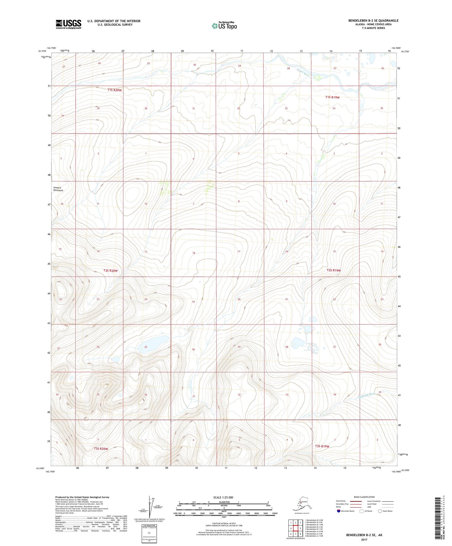 Bendeleben B-2 SE Alaska US Topo Map Image