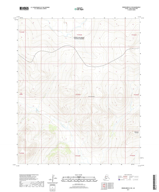 Bendeleben B-3 SW Alaska US Topo Map Image
