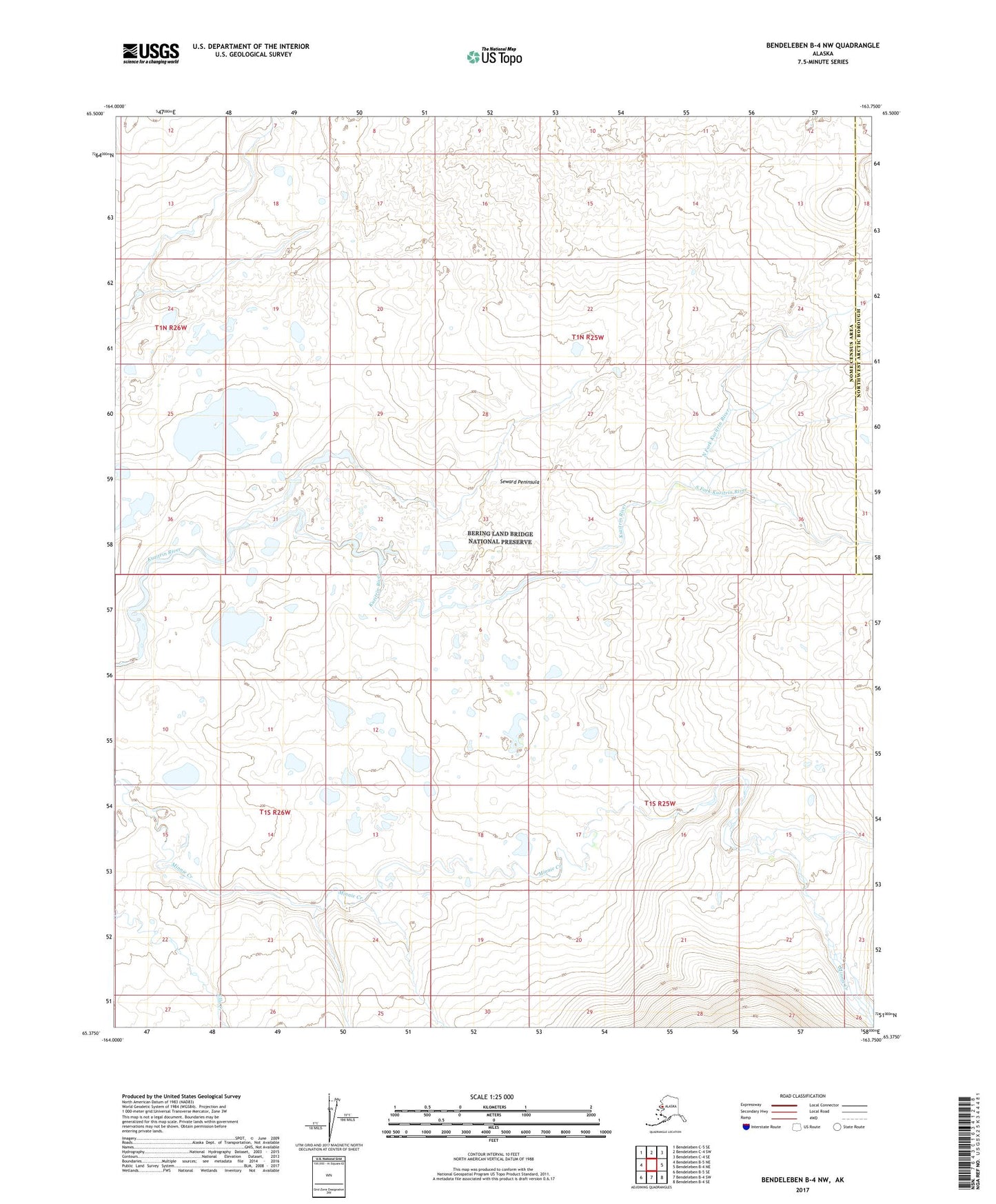 Bendeleben B-4 NW Alaska US Topo Map Image