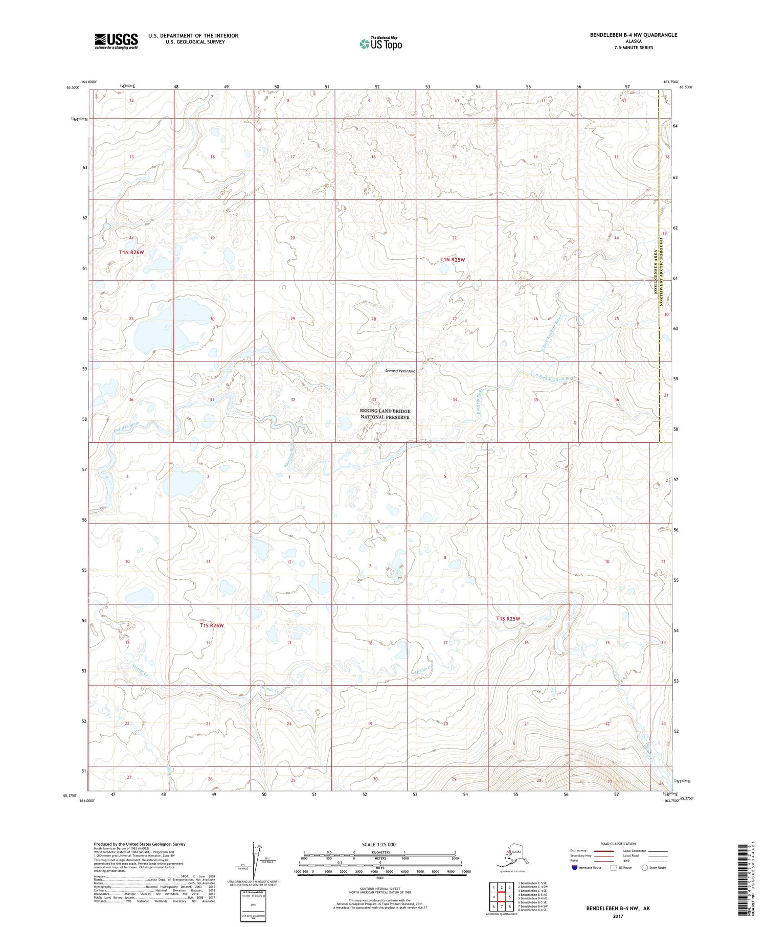 Bendeleben B-4 NW Alaska US Topo Map Image