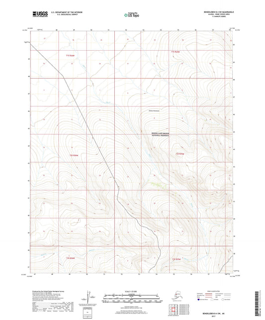 Bendeleben B-4 SW Alaska US Topo Map Image