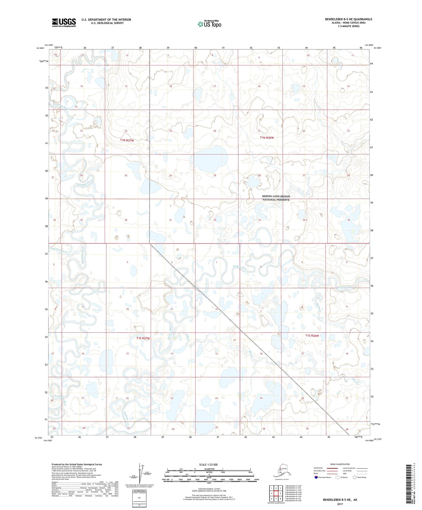 Bendeleben B-5 NE Alaska US Topo Map Image
