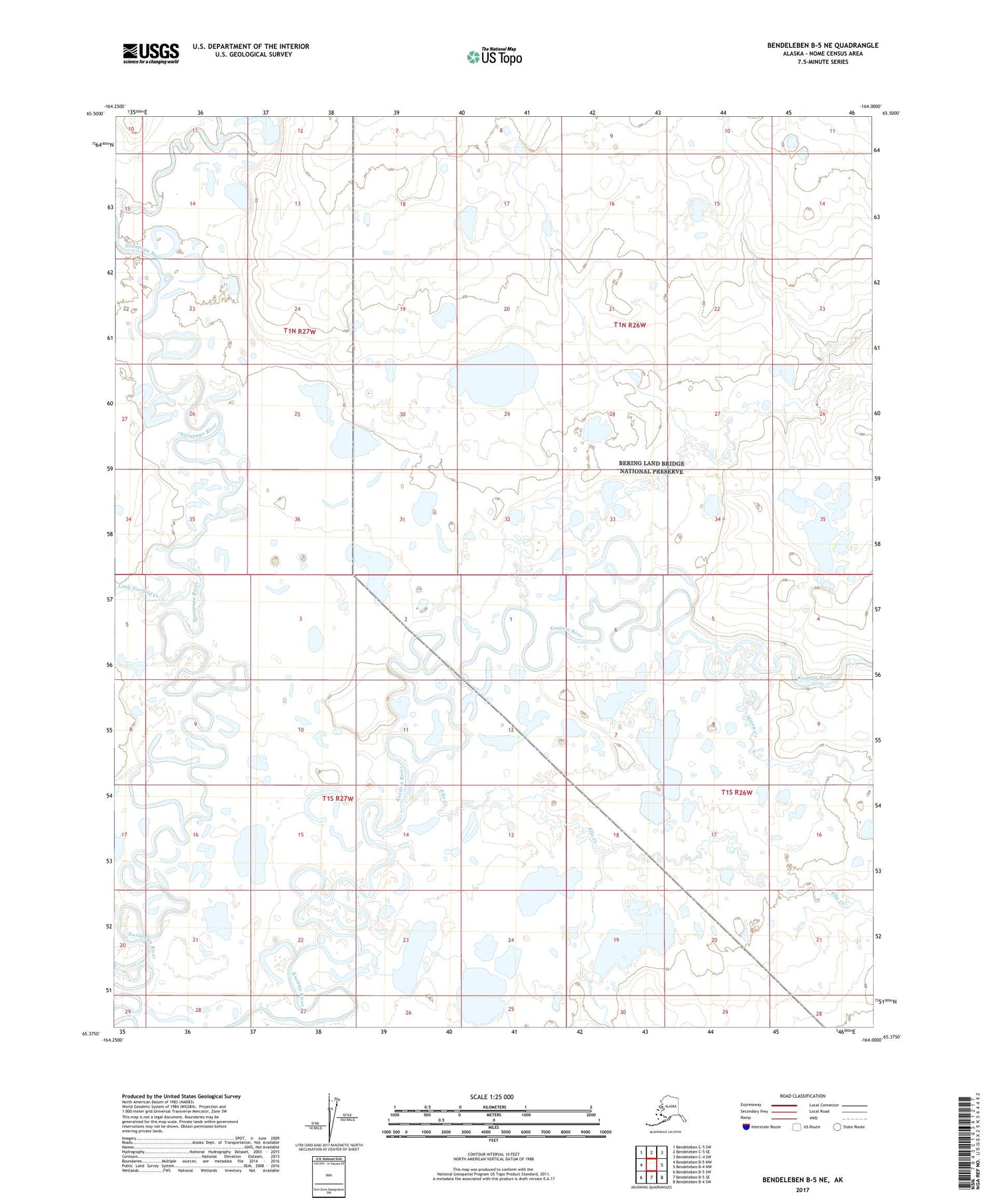 Bendeleben B-5 NE Alaska US Topo Map Image