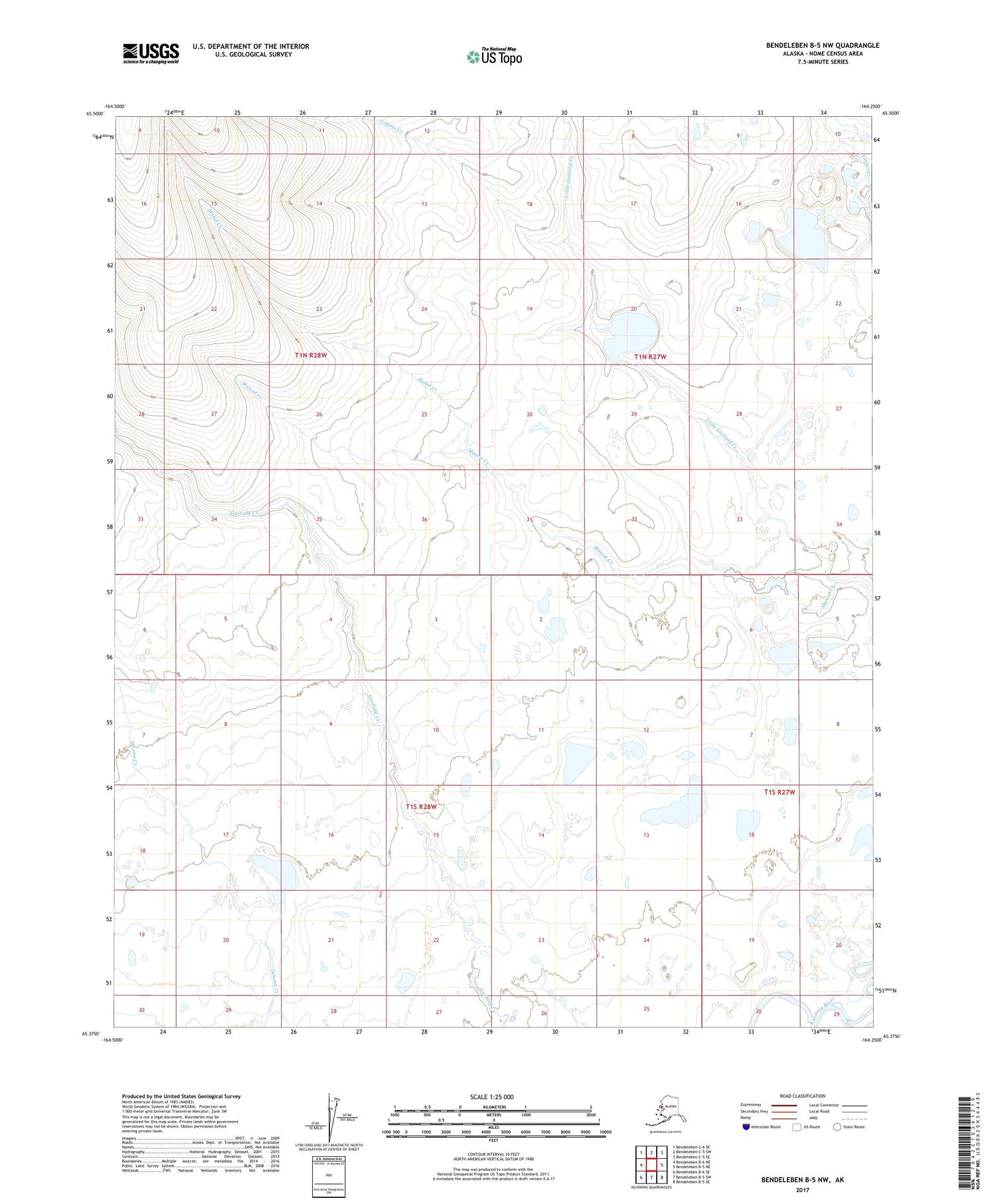 Bendeleben B-5 NW Alaska US Topo Map Image