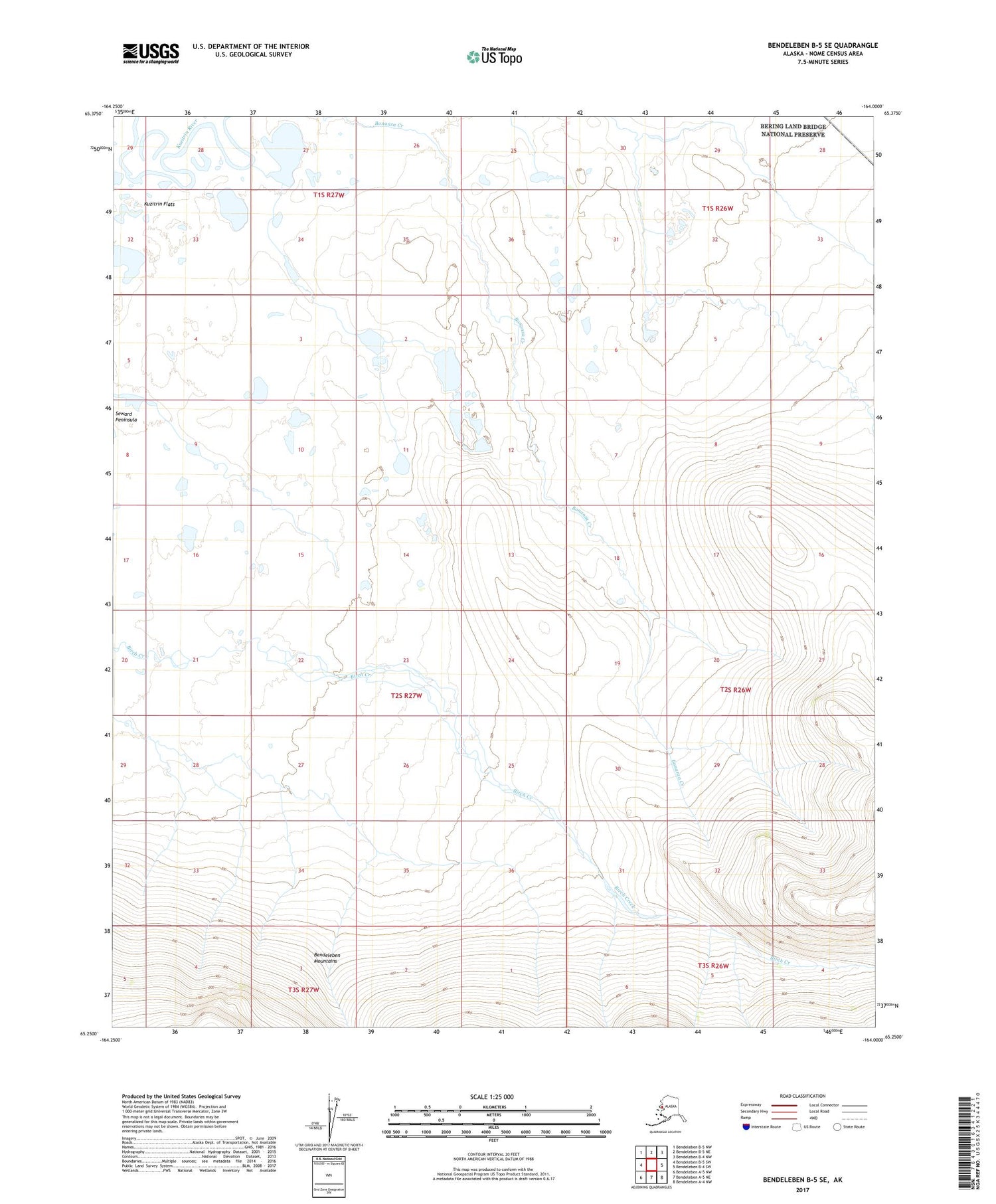 Bendeleben B-5 SE Alaska US Topo Map Image