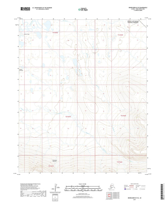 Bendeleben B-5 SE Alaska US Topo Map Image