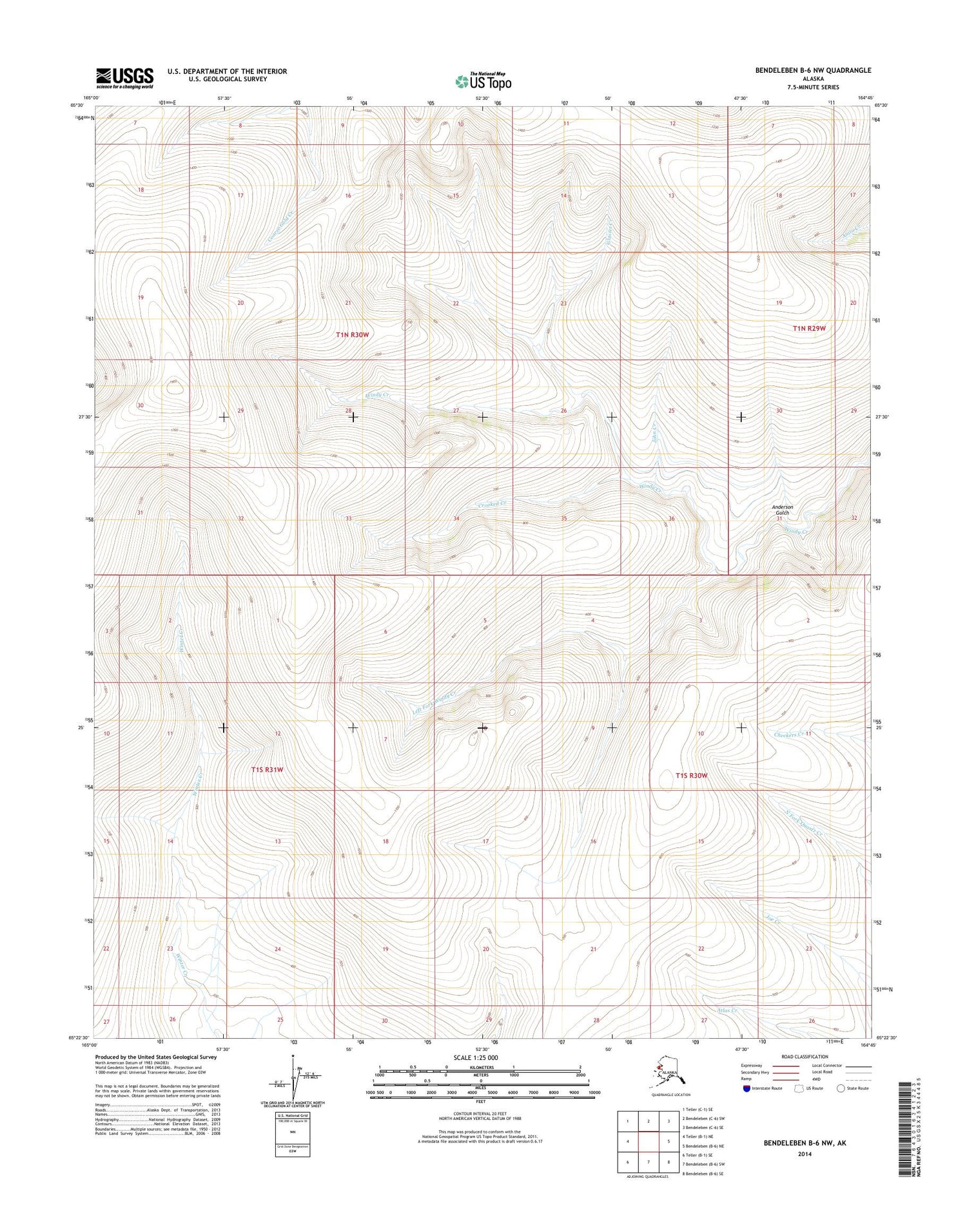 Bendeleben B-6 NW Alaska US Topo Map Image